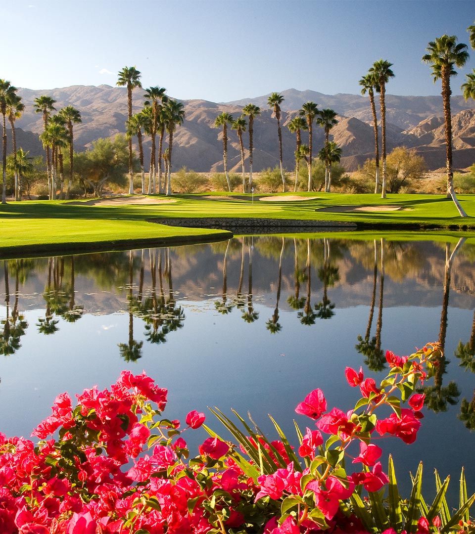 Ironwood Country Club Golf course with mountain range in the background