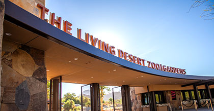 New entrance and sign for The Living Desert Zoo and Gardens