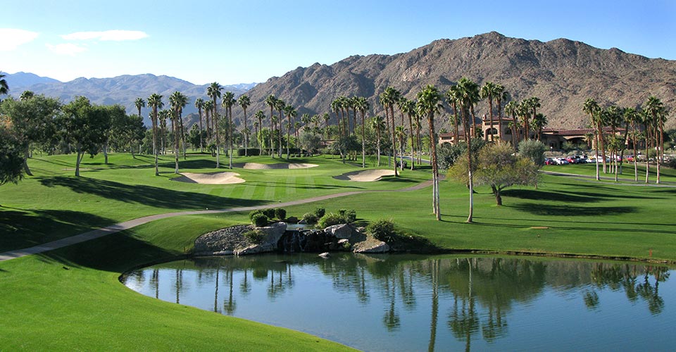 Ironwood Country Club Golf course with mountain range in the background